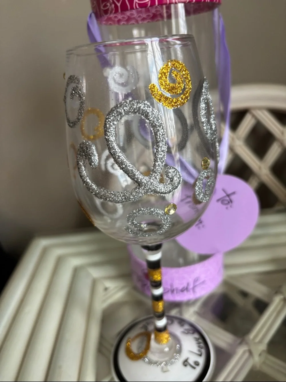 Top Shelf “I Do” Hand-Painted Wine Glass NIP - Picture 7 of 15